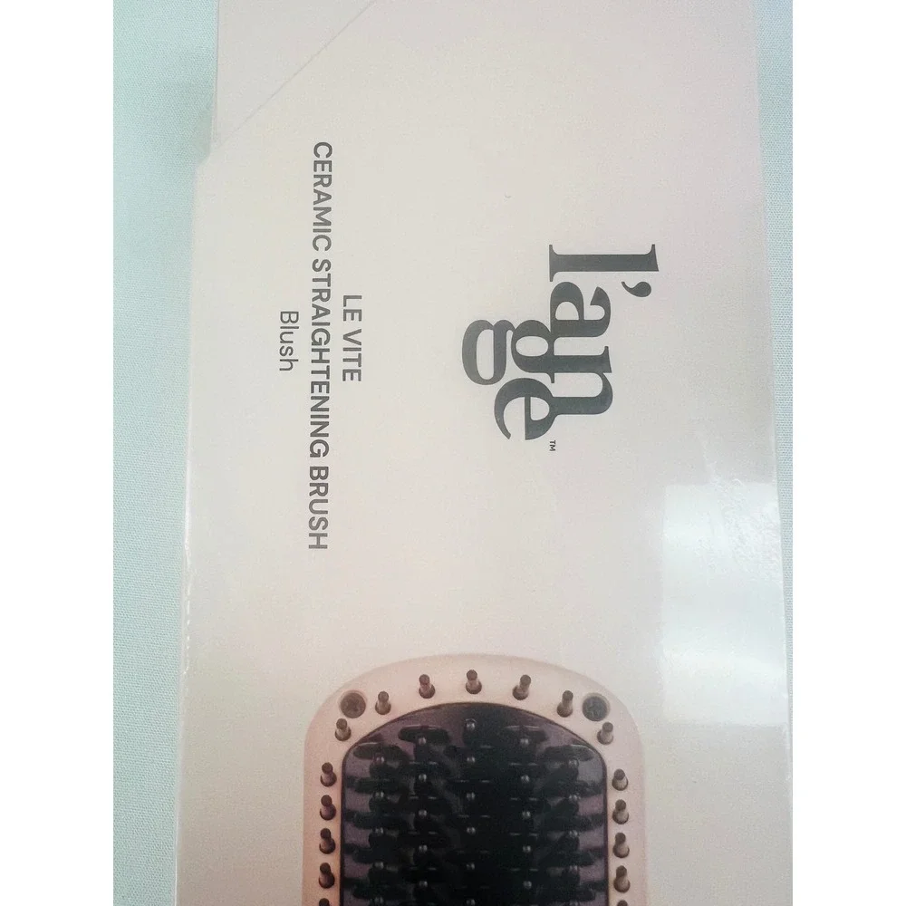 L'ange Ceramic Straightening Brush Womens Blush Le Vite Dual Voltage NEW